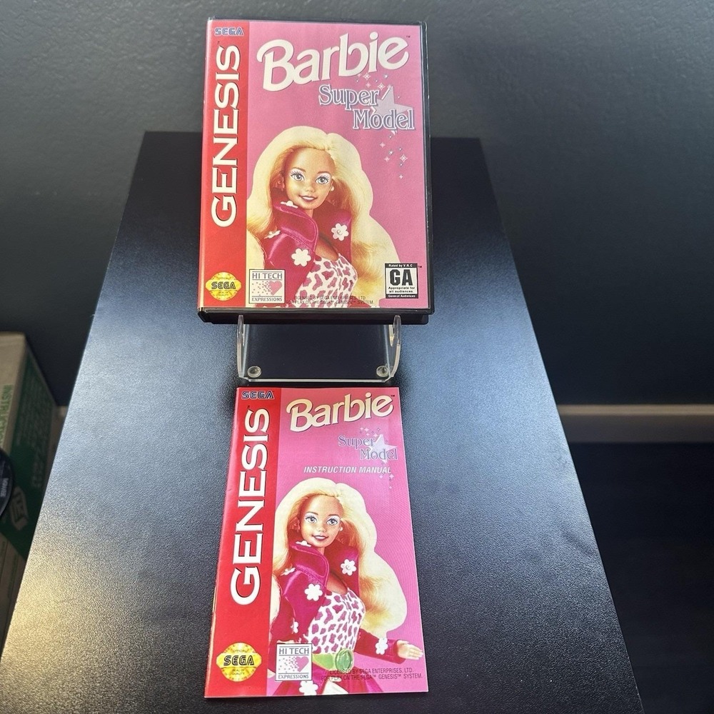 Barbie Super Model (Sega Genesis, 1992) Authentic Case + Manual Only, No Game